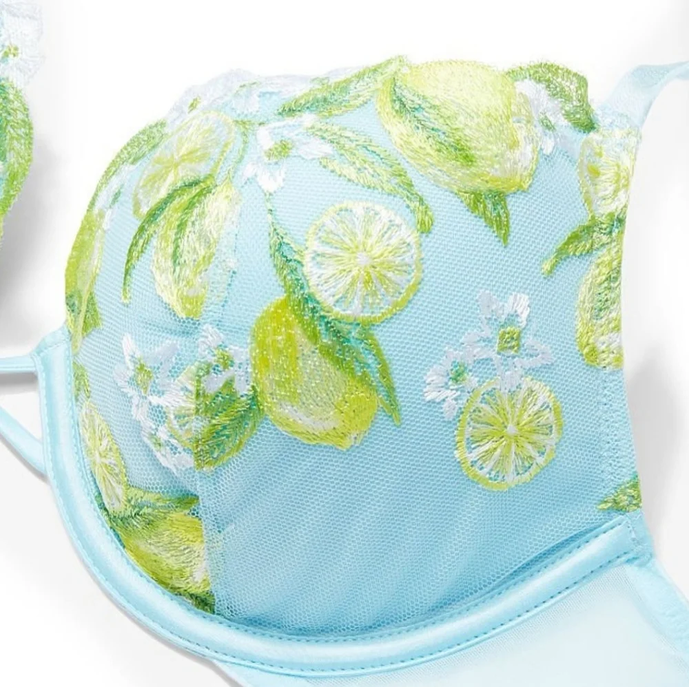 NWT VICTORIA'S  SECRET DREAM ANGELS  Lightly-Lined Lemon Embroidery Demi Bra 36F - Picture 5 of 6